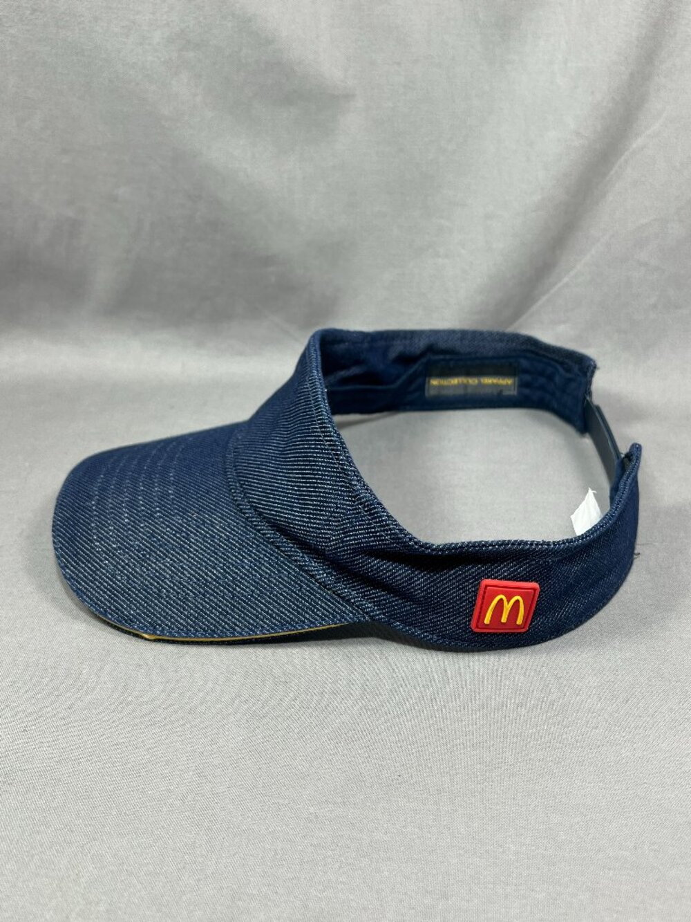 McDonalds Crew Sun Visor Cap Denim Blue Employee Uniform Workwear Snapback Hat